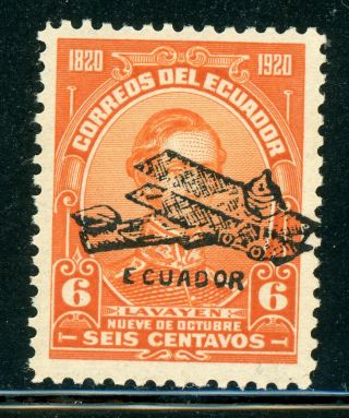 Ecuador Mnh Specialized: Bertossa Xxvii.  F 6c Orange (black) Ovpt Type C $$$