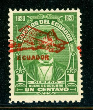 Ecuador Mnh Specialized: Bertossa Xxvii.  A 1c Green (red) Ovpt Type C $$$