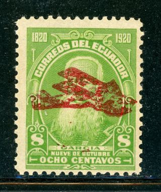Ecuador Mh Specialized: Bertossa Xxviii.  M 8c Yellow Green (red) Ovpt Type D $$$