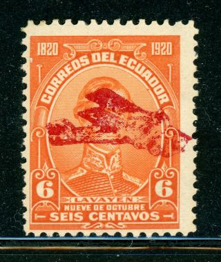 Ecuador Mh Specialized: Bertossa Xxviii.  K 6c Orange (red) Ovpt Type D $$$