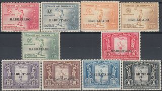 El Salvador 3rd Central American Games Habilitado O/p 1935 Mh - 252,  50 Euro