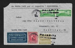 Zeppelin Guatemala To Germany Air Mail Cover 1936 Scarce