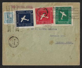 Uruguay To Argentina Rare Air Mail Cover 1924