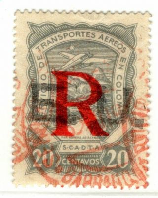 Usa - Colombia - Scadta Consular - 20c Registration Stamp - Sc Cfleu1 Rrr