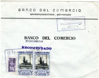 Colombia - Private Airmail Carrier " Taxader " - 20c Registered Cover - 1955 Rrr