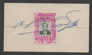 Dominican Republic President Trujillo Molina Autograph On Panama 1956 Scott C165