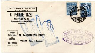 Colombia - Canal Zone - Scadta - Ff Cover - B/tura To Balboa - 1929 Rrr