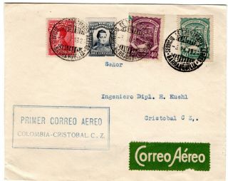 Colombia - Canal Zone - Scadta - Ff Cover - B/quilla To Cristobal - 1929 Rrr