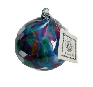 Kitras Art Glass Friendship Ball Ornament Sun Catcher By Canadian Glassblowers