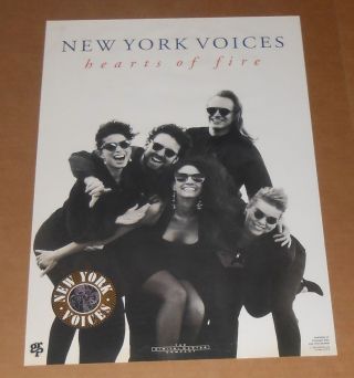 York Voices Hearts Of Fire Poster 1991 Promo 20x14 Jazz Rare