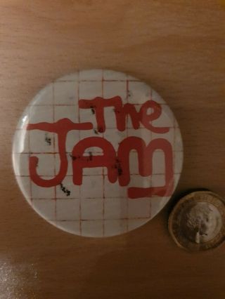 1970s / 80s The Jam Vintage Bin Lid Punk Mods Weller Pin Badge Button