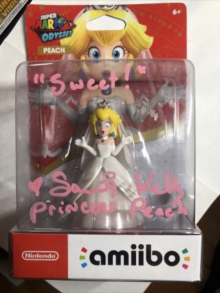 Samantha Kelly Signed Princess Peach Amiibo Nintendo Mario Wedding Jsa