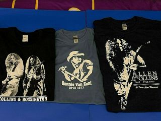 3 - Lynyrd Skynyrd T - Shirts Large Ronnie Van Zant,  Gary Rossington,  Allen Collins