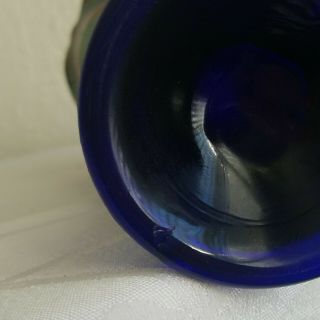 7” Fenton Paneled Diamond And Bows Cobalt Blue Carnival Glass Vase 3