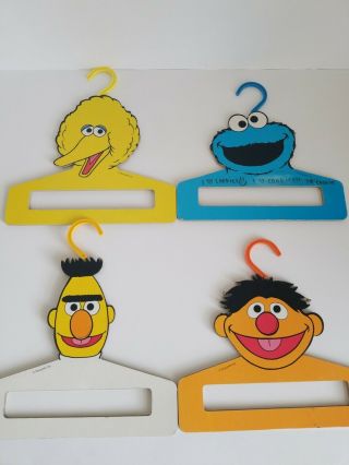 Vintage 1989 Dolly Sesame Street Clothes Hangers 4 Pack Made In Usa Bert Ernie