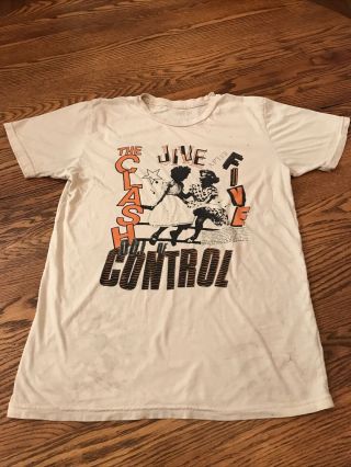 Vintage The Clash Band T - Shirt Jive After Five (tan,  Sz M - L)