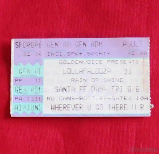 Lollapalooza Concert Ticket Stub 90 