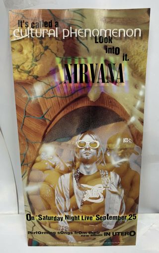 Rare Nirvana Snl Promo Flyer Poster 1993 5 X 10 In Utero Grunge
