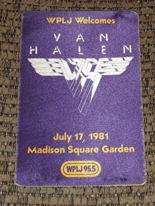 Van Halen 1981 Radio Promo Backstage Pass Wplj Madison Square Garden