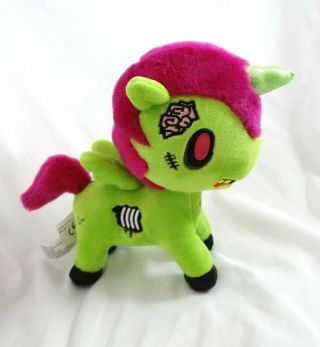 Tokidoki Milo Unicorno Unicorn Zombie Green Pink Plush 7 "