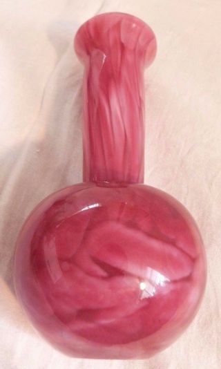 Pink And White Swirl Art Glass Vase