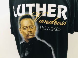 Luther Vandross R&b Singer The Best Of Luther Black T - Shirt 100 Cotton Size Xl