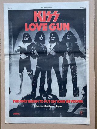 Kiss Love Gun (b) Poster Sized Music Press Advert From 1977 (aged) - Pr