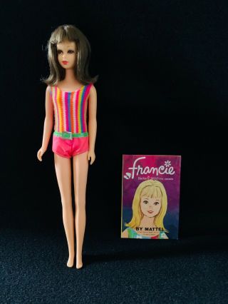 Vintage Barbie Cousin Francie 1170 Twist N’ Turn Rooted Eyelashes Bendy Legs