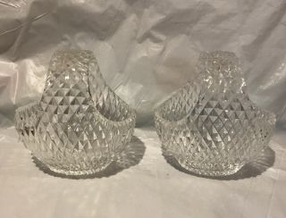 Vintage Lead Crystal Clear Cut Small Basket Diamond Design
