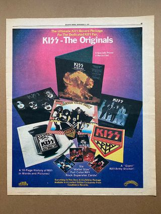 Kiss The Originals Poster Sized Music Press Advert From 1976 - Edge Tea