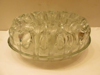 Vintage Large Clear Glass Oval 25 - Hole Flower Frog Made In France - 8 Inches