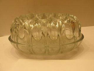 Vintage Large Clear Glass Oval 25 - Hole Flower Frog Made In France - 8 inches 3