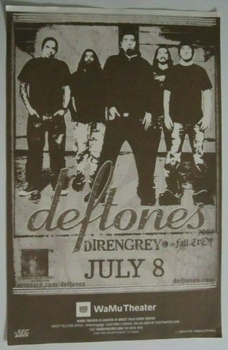Deftones 2007 Seattle Concert Poster Dir En Grey & The Fall Of Troy