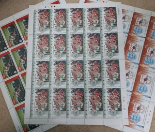 Arsenal 1993 Fa Cup Winners Set 3 Complete Stamp Sheets Football Fans