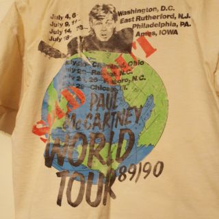 Vintage Paul Mccartney T - Shirt World Tour 1989 - 90 Size Xl Us Concerts