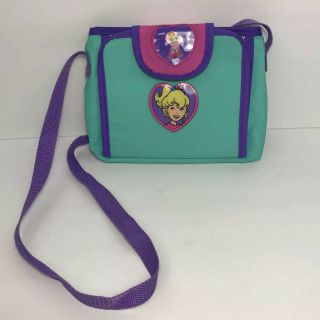 Vintage 1995 Polly Pocket Purse Doll Carrying Case Bag Teal Purple Pink Bluebird