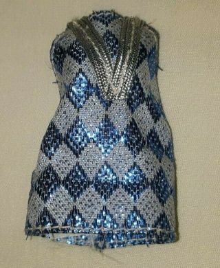 Vintage Topper Dawn Doll Blue Diamond Mini Dress Minty Rare $37.  99