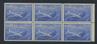 6x Canada Mnh Airmail Stamps Block Of 6 Ce4 - 17c Mnh Vf Guide Value = $67.  50