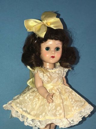 Vintage Vogue Slw Ginny Doll In Her Htf Medford Tagged Yellow Dimity Dress