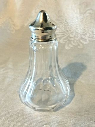 Antique Victorian Cut Glass Crystal Bottle With Silver Top - Oil / Vinegar Cruet
