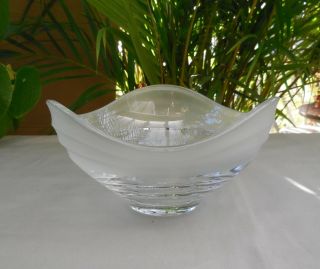 Villeroy & Boch Clear & Frosted Glass Wave Candy Sweet Serving Bowl 18.  5cm