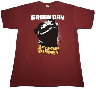 Green Day 21st Century Breakdown Tour 2009 Mens Red 2 Sided T Shirt Size Xl
