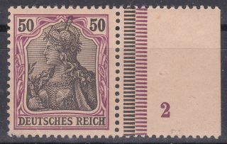 Germany Deutsches Reich 1902 Mi.  Nr.  76 50 Pf.  Germania Definitive W/ Margin Mnh