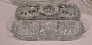 Vintage Anchor Hocking Early American Prescut Clear Butter Dish Star Of David