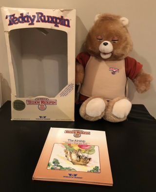 Vintage 1985 World Of Wonder Teddy Ruxpin Bear Airship Book No Tape Box
