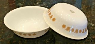 2 Vintage Corning Corelle Butterfly Gold Soup Cereal Bowls 6 1/4 "