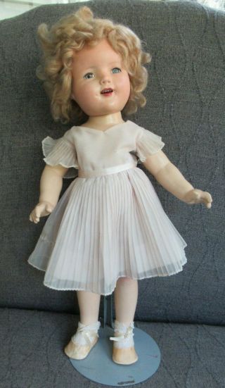 Vintage Composition Unmarked Ideal 18 " Shirley Temple Doll W/original Clothes