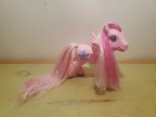 My Little Pony Hidden Treasure Pink Pegasus Purple Star Tinsel Hair 4.  5 " Tall