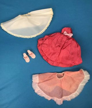 Vintage Jill Doll Vogue Clothes Pink Satin Balloon Poof Dress 3212 Slip & Shoes