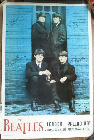 The Beatles London Palladium Royal Command Performance 1963 Poster 1987 Apple
